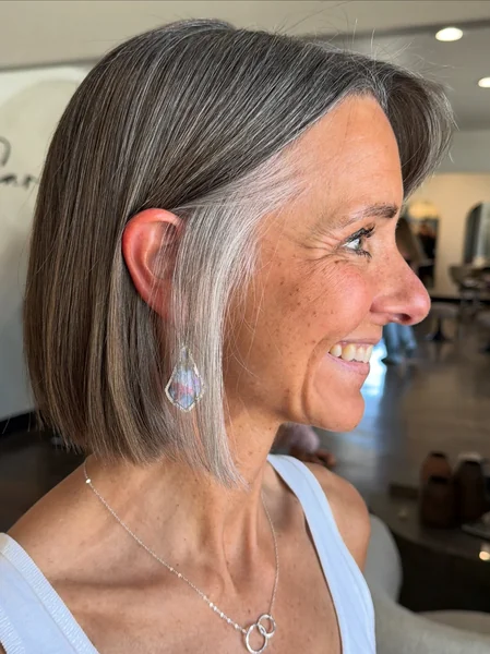 Chin-Length Bob with Statement Earring