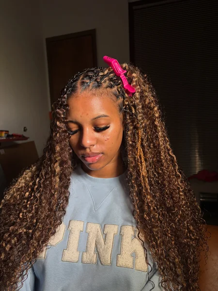 Half Up Half Down Crochet Hairstyle