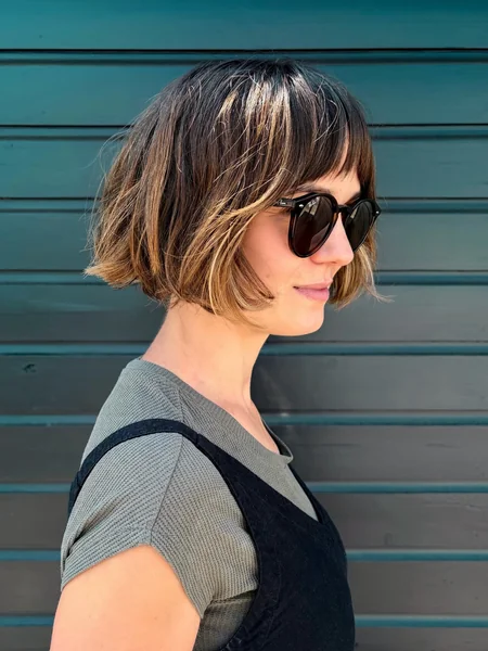 Wavy Balayage Blunt Bob