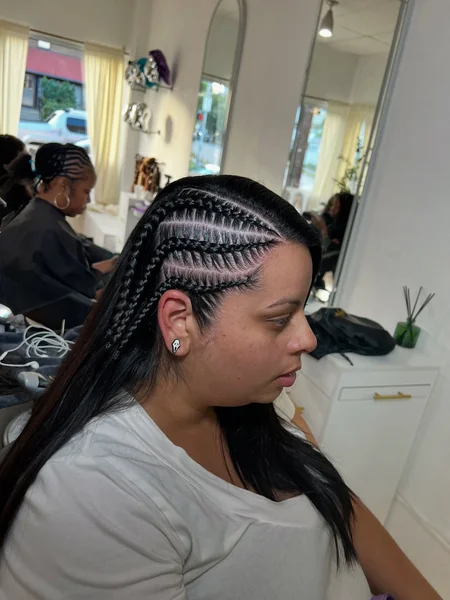 Side Cornrow Braid Style