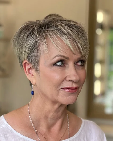 Glam Pixie with Sweeping Fringe