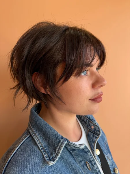 Edgy Choppy Pixie with Bangs