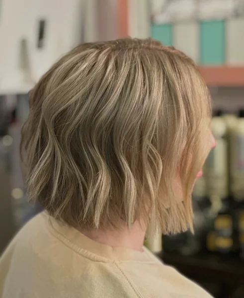 Choppy Textured Blonde Bob