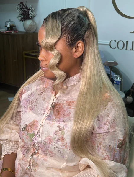 Blonde Half-Up Glam Wig for Birthday Looks