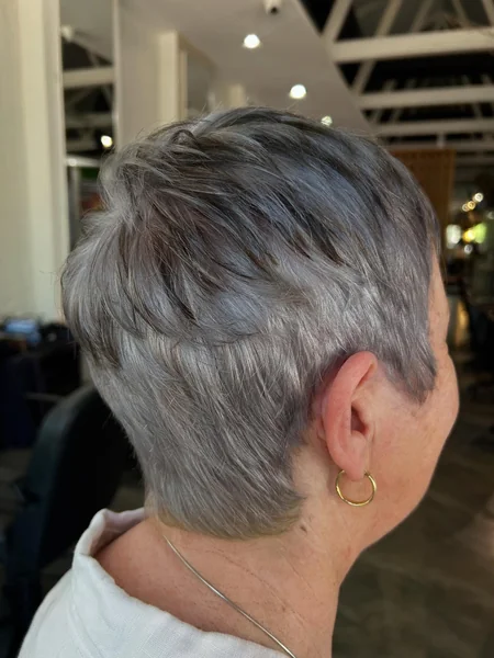Choppy Layered Pixie for Fine Gray Hair