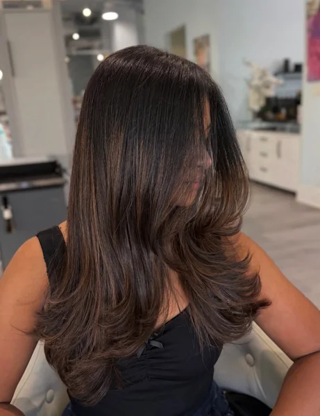 Voluminous Layered Haircut, Back View