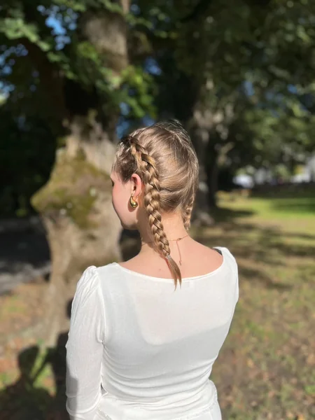 Single Dutch Braid Into Ponytail