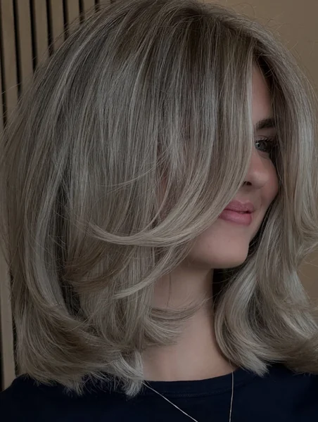 Long Shaggy Choppy Bob for Fine Hair