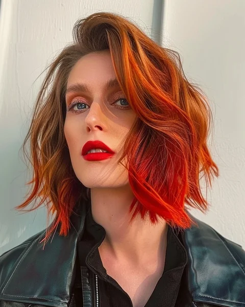 Bold Color Wavy Bob