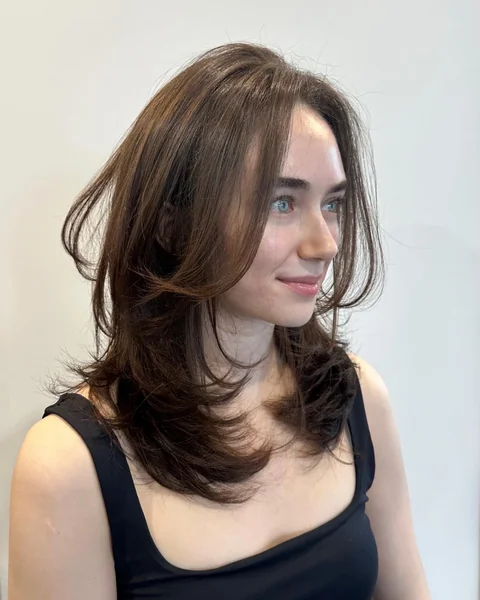 Side-Profile Layered Haircut with Soft Ends