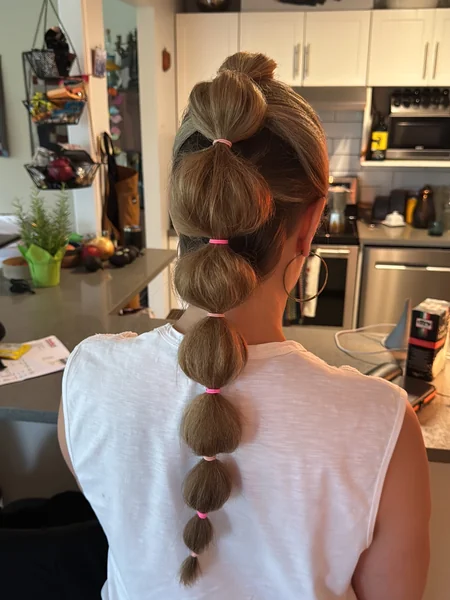 Casual Bubble Ponytail at Home