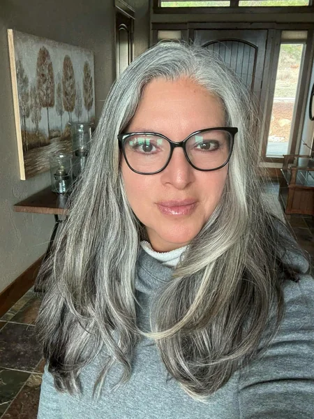 Long Straight Gray Hairstyle