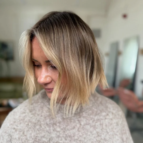 Blonde Bob with Face-Framing Bangs