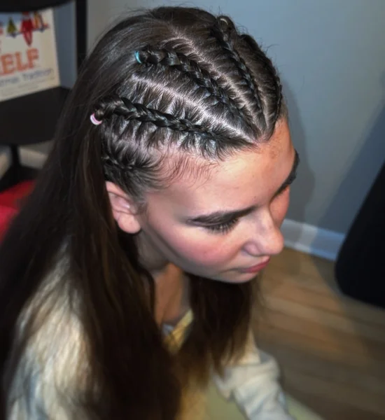 Half Braided Hairstyle for Kids