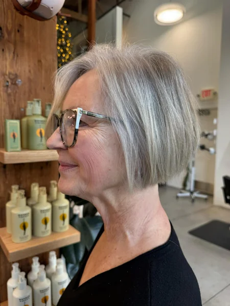 Chin-Length Bob for Older Women