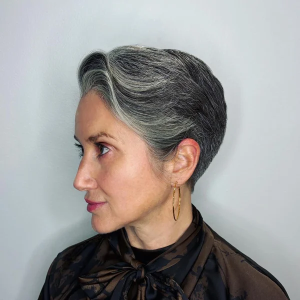 Sleek Side-Swept Layered Pixie