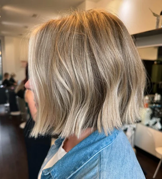 Wavy Blonde Blunt Bob
