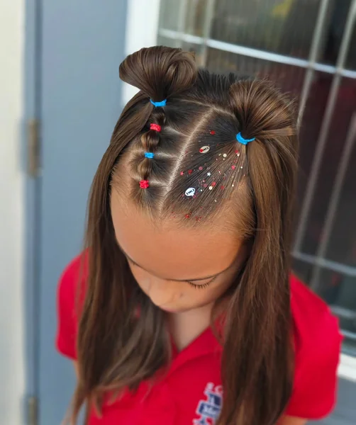 Sporty Space Buns with Glitter Accents