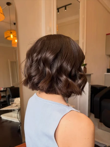 Short Wavy Bob Back View