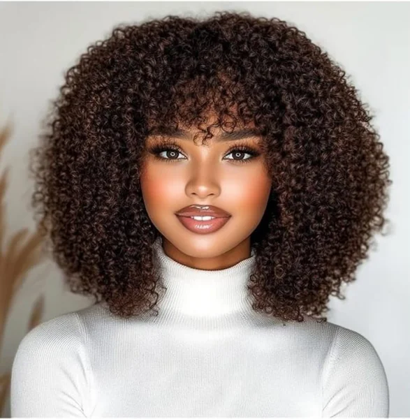 Afro Crochet Hairstyle with Bangs