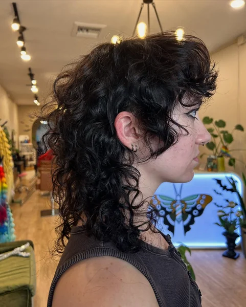 Curly Wolf Shag Haircut