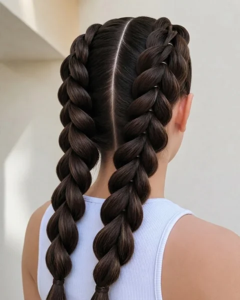 Two-Braid Beach Hairstyle