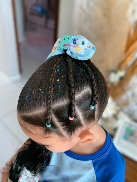 Glitter Braided Pigtails for Toddlers