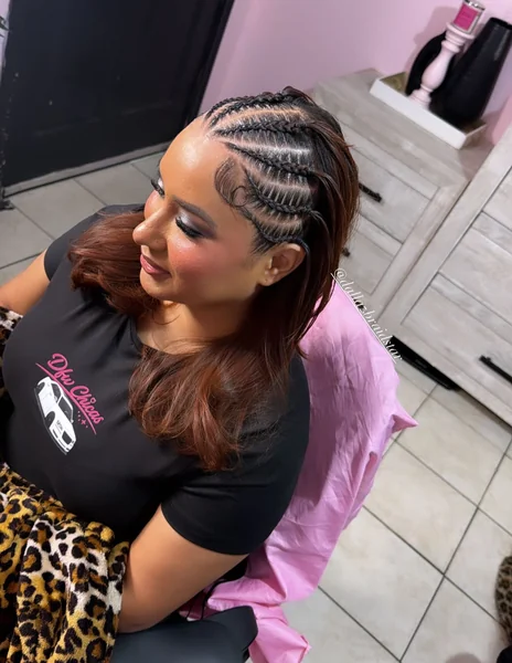 Half Side Braided Hairstyle