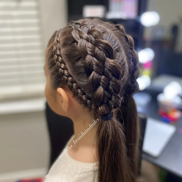 Elaborate Braid Crown into Ponytail