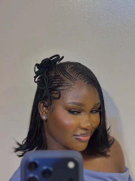 Half Up Braided Hairstyle for Short Hair
