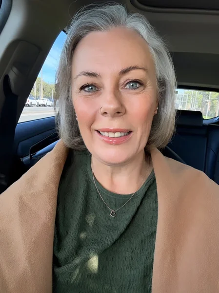 Curly Gray Bob With Soft Waves