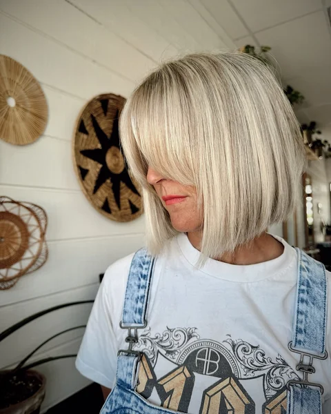 Sleek Bob with Bangs