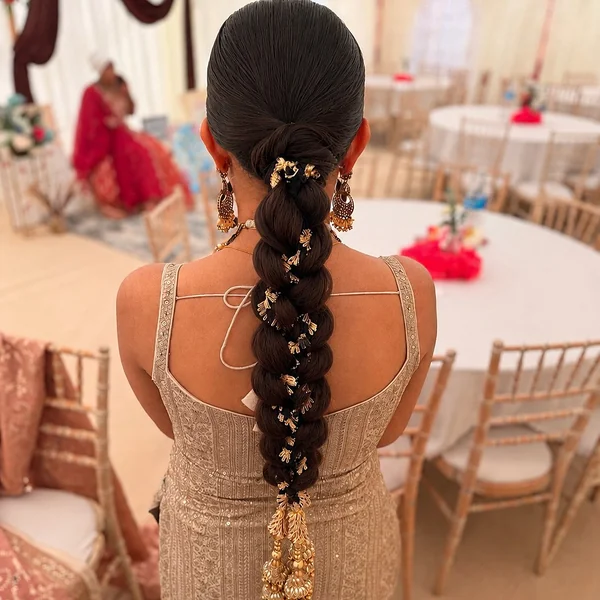 Thick Rope Braid with Gold Tassel Charms