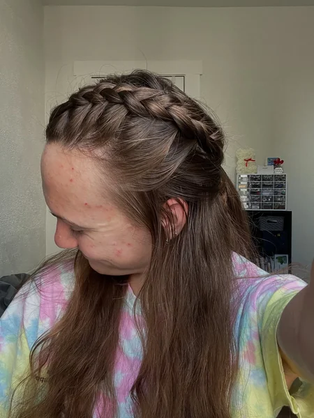 Half Up Half Down Dutch Braid