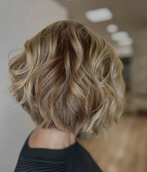 Layered Wavy Bob Back View
