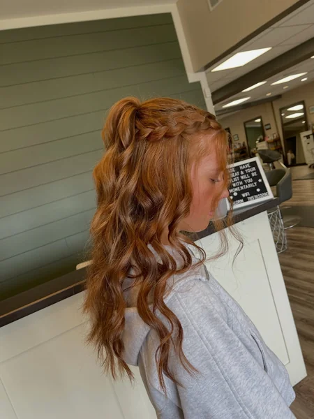 Half Up Braided Hairstyle for a Wedding