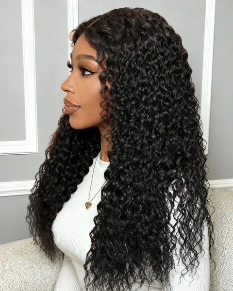 Curly Wig Hairstyle With Side Part