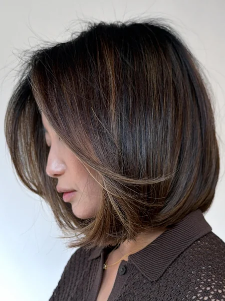 Sleek Straight Long Bob for Thick Hair