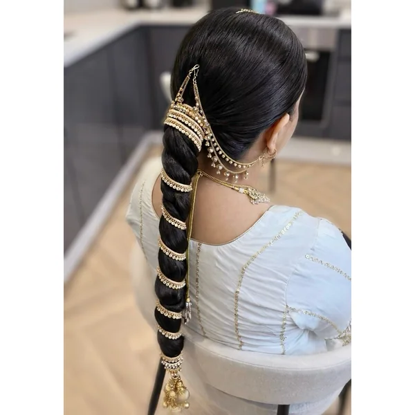 Twisted Rope Braid with Pearl Chain Wrap