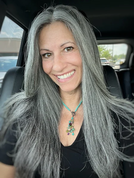 Long Boho Wavy Gray Hair