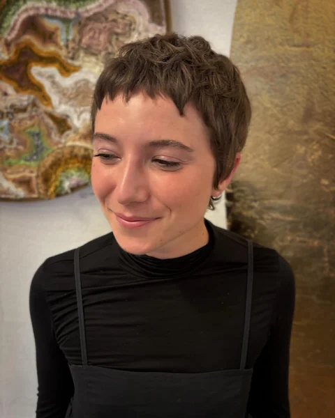 Short Pixie with Blunt Bangs