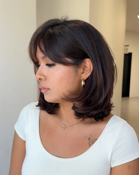 Bob with Side Bangs for Fine Hair