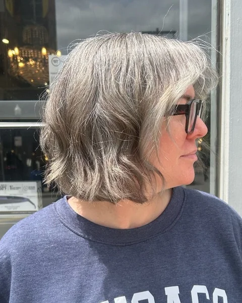 Grey Bob with Glasses, Side View