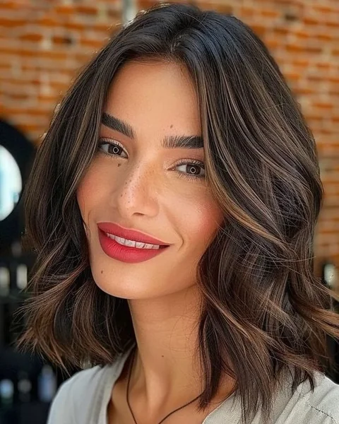 Wavy Balayage Long Bob