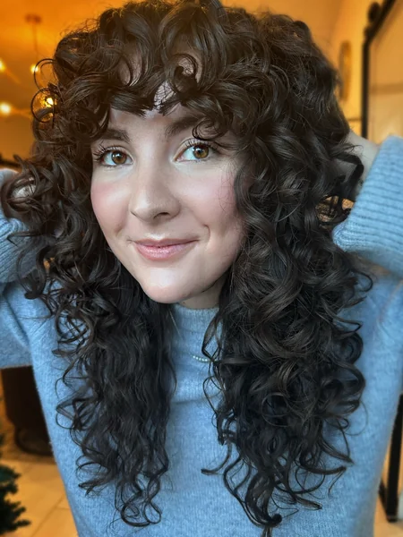 Curly Shag Haircut with Bangs