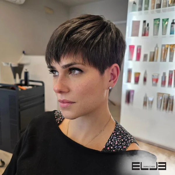 Straight Pixie with Blunt Fringe