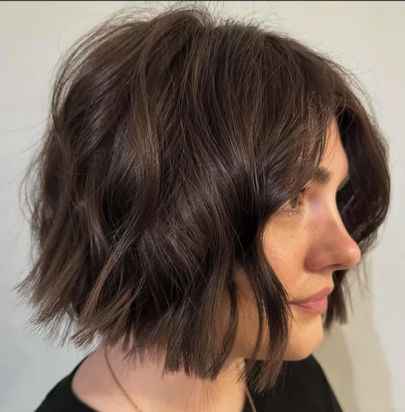 Choppy Textured Bob for Thick Hair