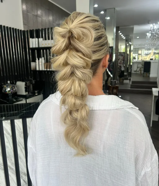 Blonde Bubble Mohawk Ponytail