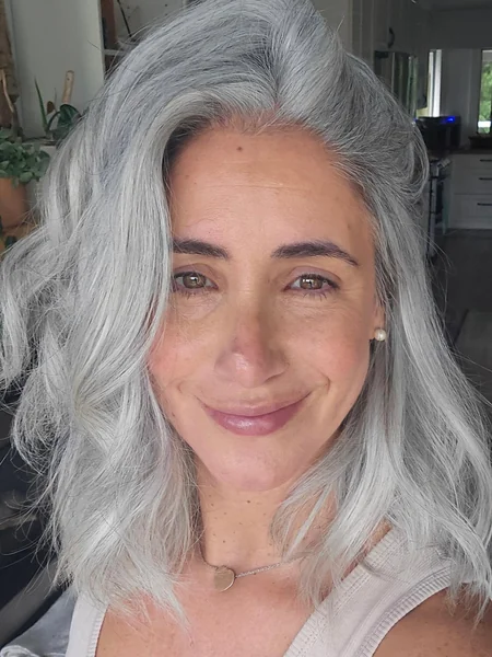 Tousled Silver Shag With Volume