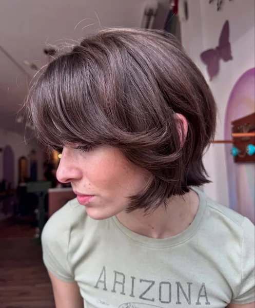 Shaggy Layered Bob with Bangs
